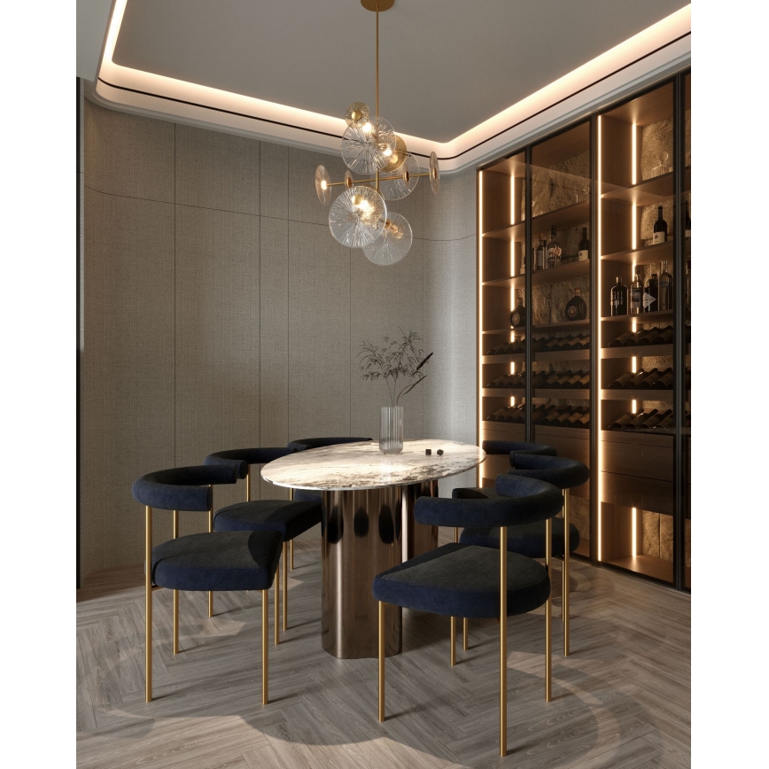 MAXLIGHT P0541 - Lampadario a sospensione con supporto rigido LED ALLURE 14xLED/5W/230V diametro 60 cm oro