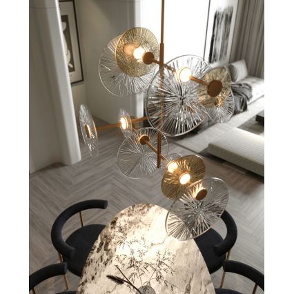 MAXLIGHT P0541 - Lampadario a sospensione con supporto rigido LED ALLURE 14xLED/5W/230V diametro 60 cm oro