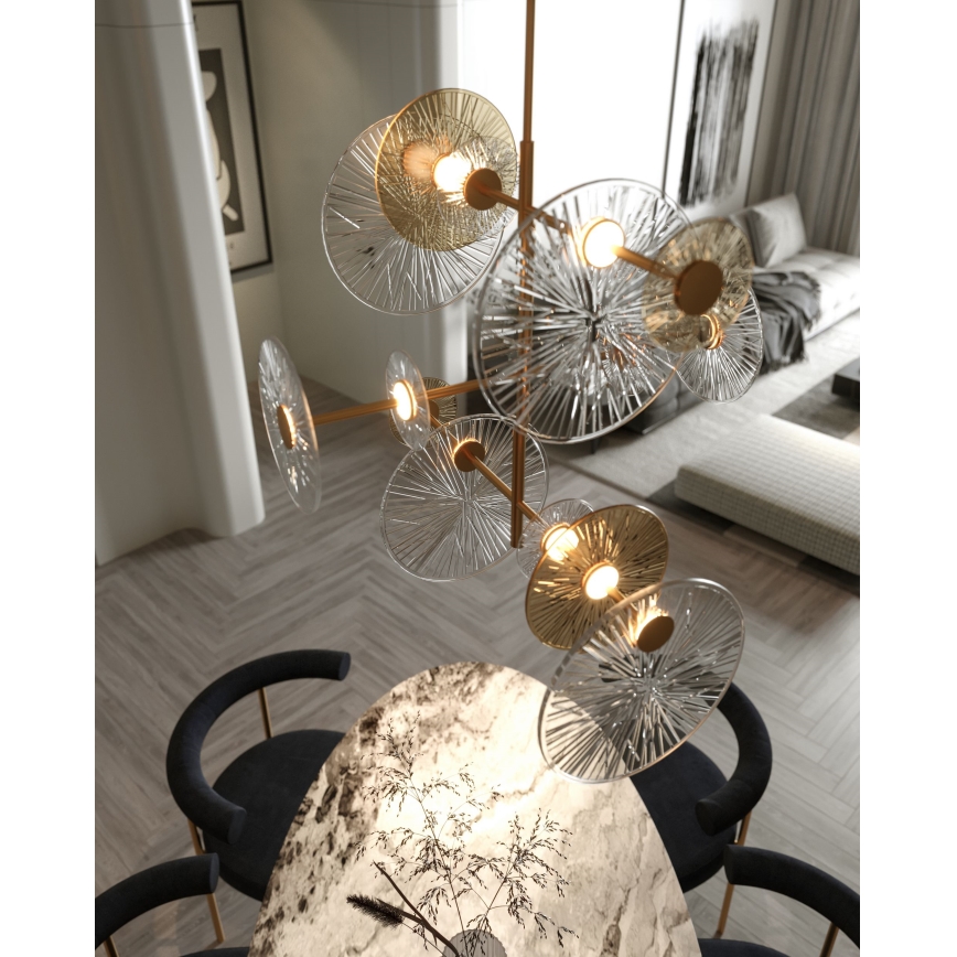 MAXLIGHT P0541 - Lampadario a sospensione con supporto rigido LED ALLURE 14xLED/5W/230V diametro 60 cm oro