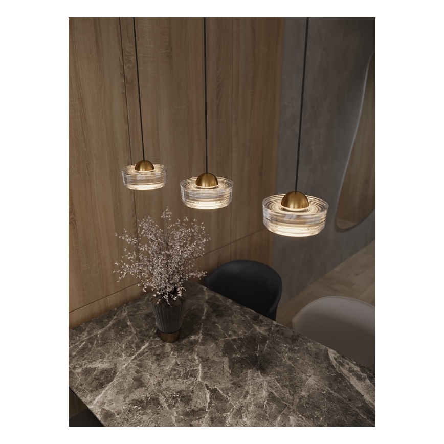 MAXLIGHT P0542 - Lampadario LED a sospensione con filo LIPARI LED/6W/230V diametro 16 cm limpido
