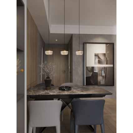MAXLIGHT P0542 - Lampadario LED a sospensione con filo LIPARI LED/6W/230V diametro 16 cm limpido