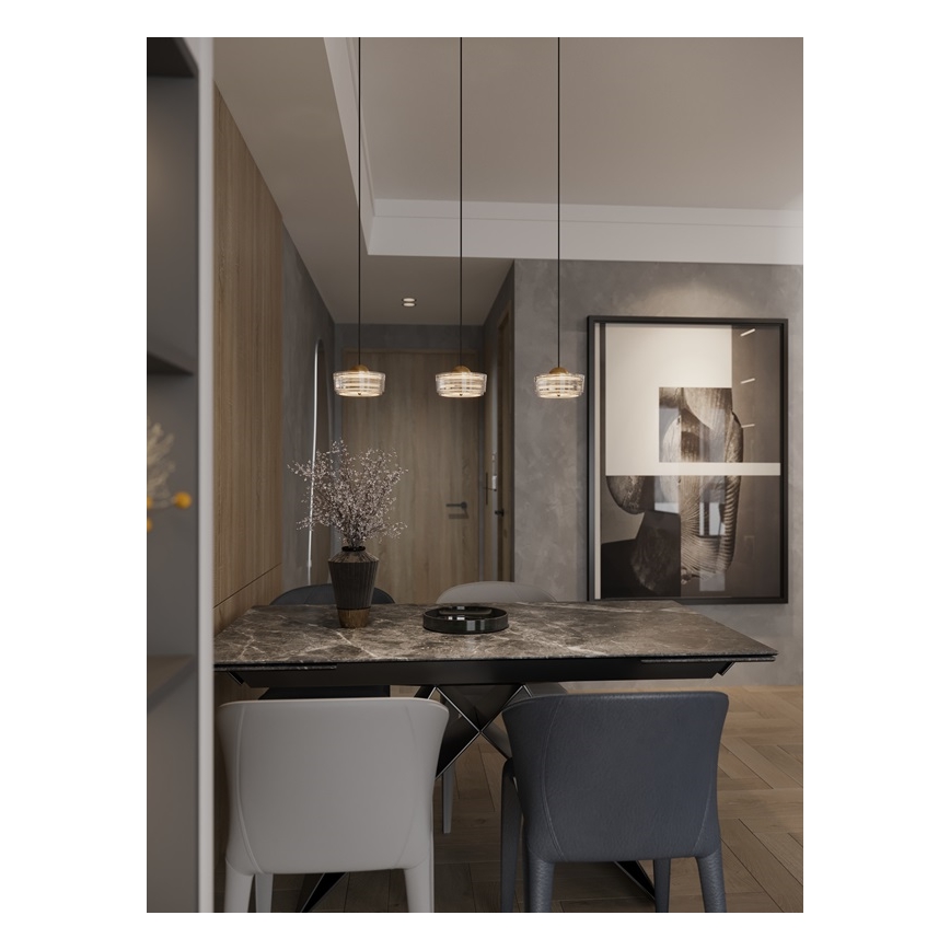 MAXLIGHT P0542 - Lampadario LED a sospensione con filo LIPARI LED/6W/230V diametro 16 cm limpido