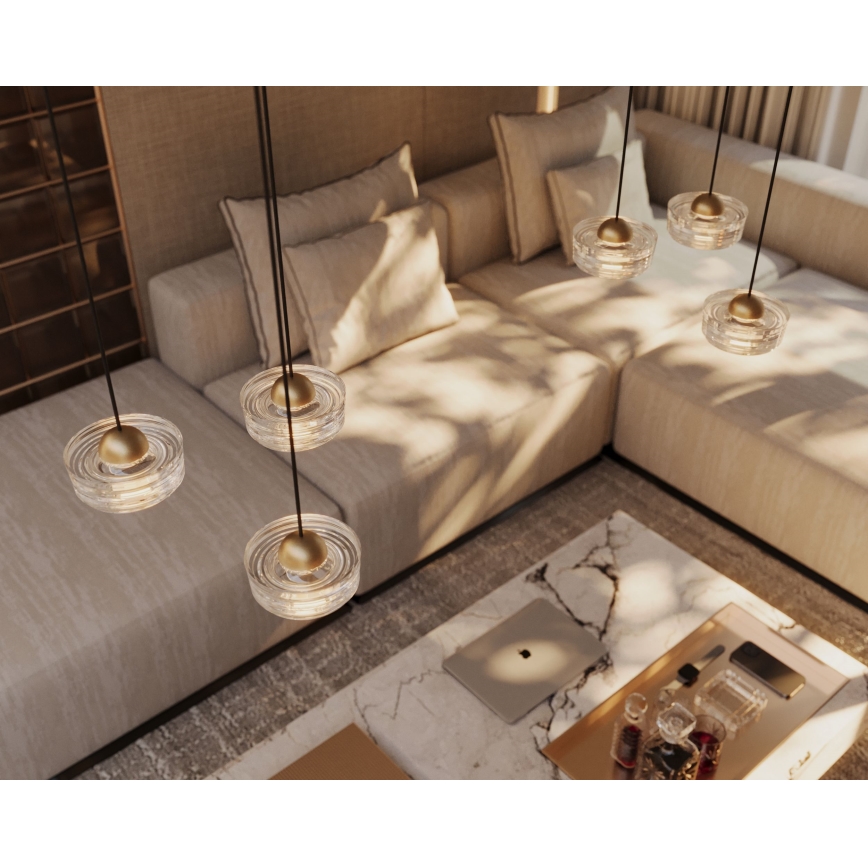 MAXLIGHT P0542 - Lampadario LED a sospensione con filo LIPARI LED/6W/230V diametro 16 cm limpido