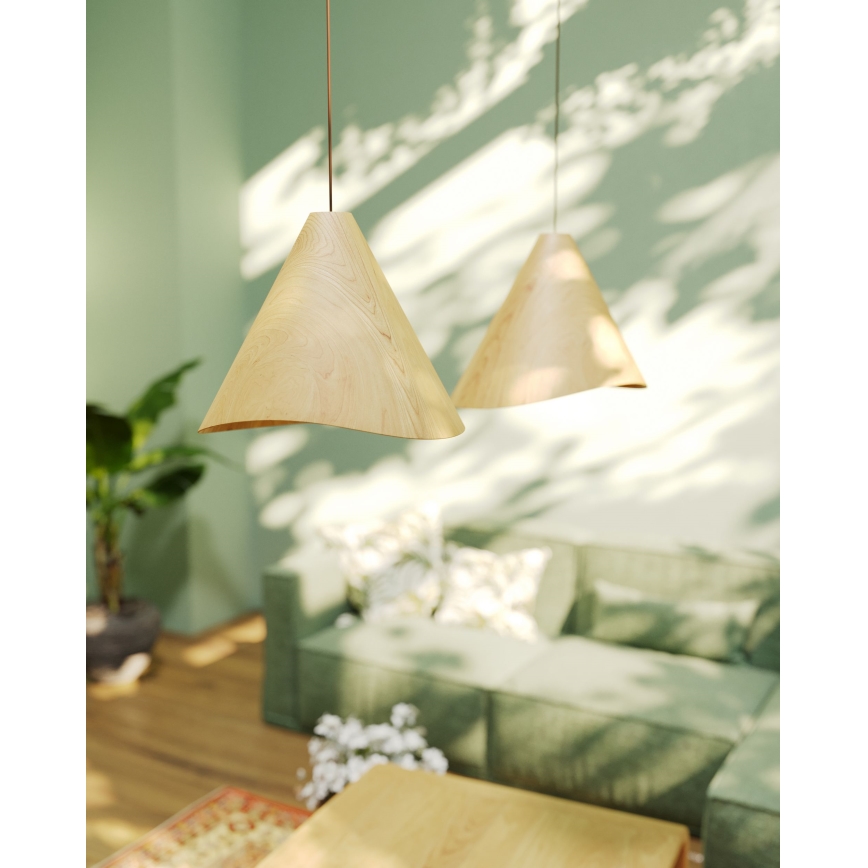 MAXLIGHT P0547 - Lampadario a sospensione con filo SAKURA 1xE27/60W/230V diametro 33,5 cm quercia