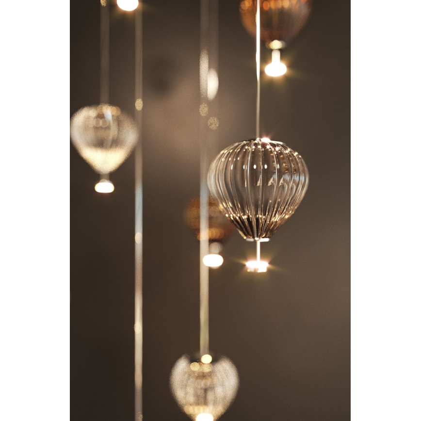 MAXLIGHT P0576 - Lampadario LED a sospensione con filo PALLONCINI 2xLED/3W/230V diametro 12 cm fumé