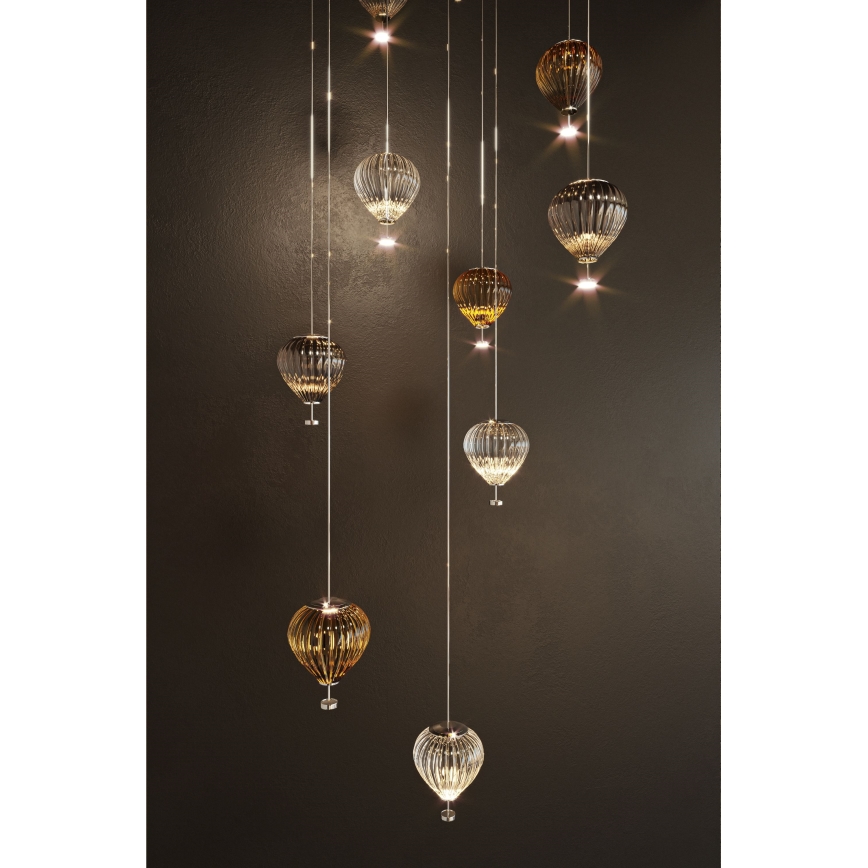 MAXLIGHT P0576 - Lampadario LED a sospensione con filo PALLONCINI 2xLED/3W/230V diametro 12 cm fumé