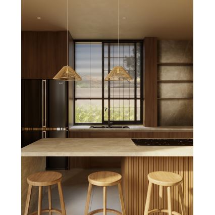 MAXLIGHT P0577 - Lampadario a sospensione con filo AMALFI 1xE27/15W/230V diametro 45 cm beige