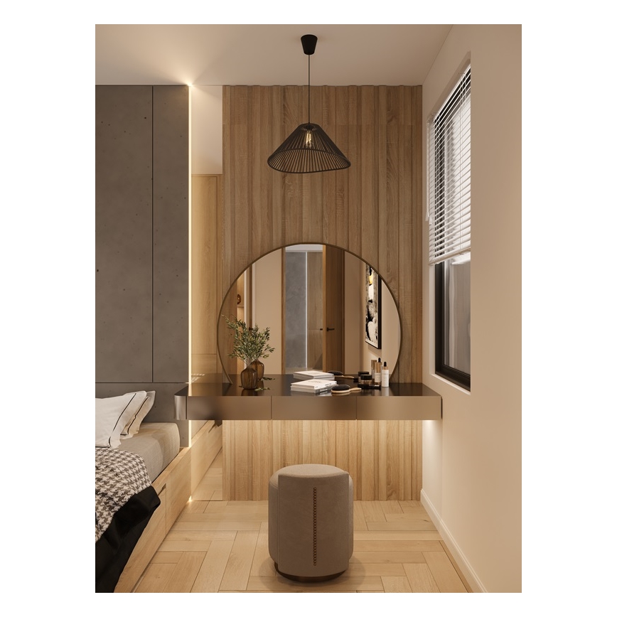 MAXLIGHT P0579 - Lampadario a sospensione con filo AMALFI 1xE27/15W/230V diametro 45 cm nero