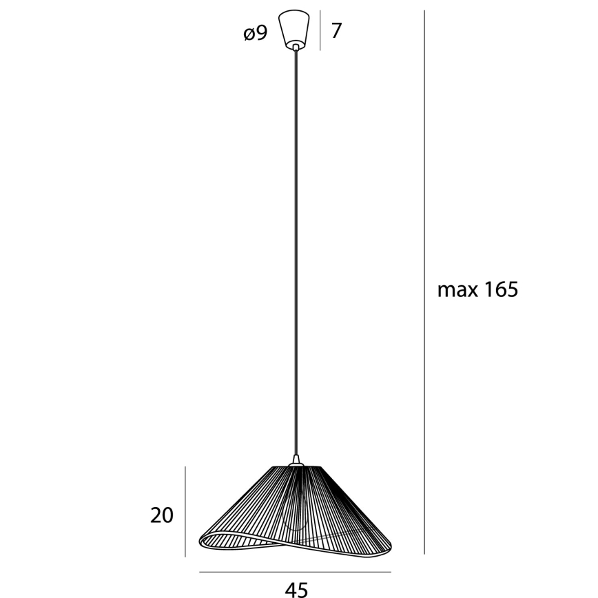 MAXLIGHT P0579 - Lampadario a sospensione con filo AMALFI 1xE27/15W/230V diametro 45 cm nero