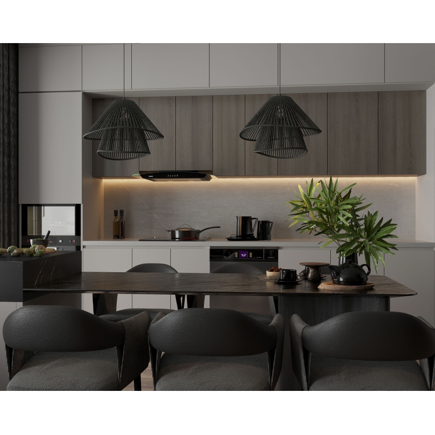 MAXLIGHT P0580 - Lampadario a sospensione con filo AMALFI 1xE27/15W/230V diametro 45 cm nero