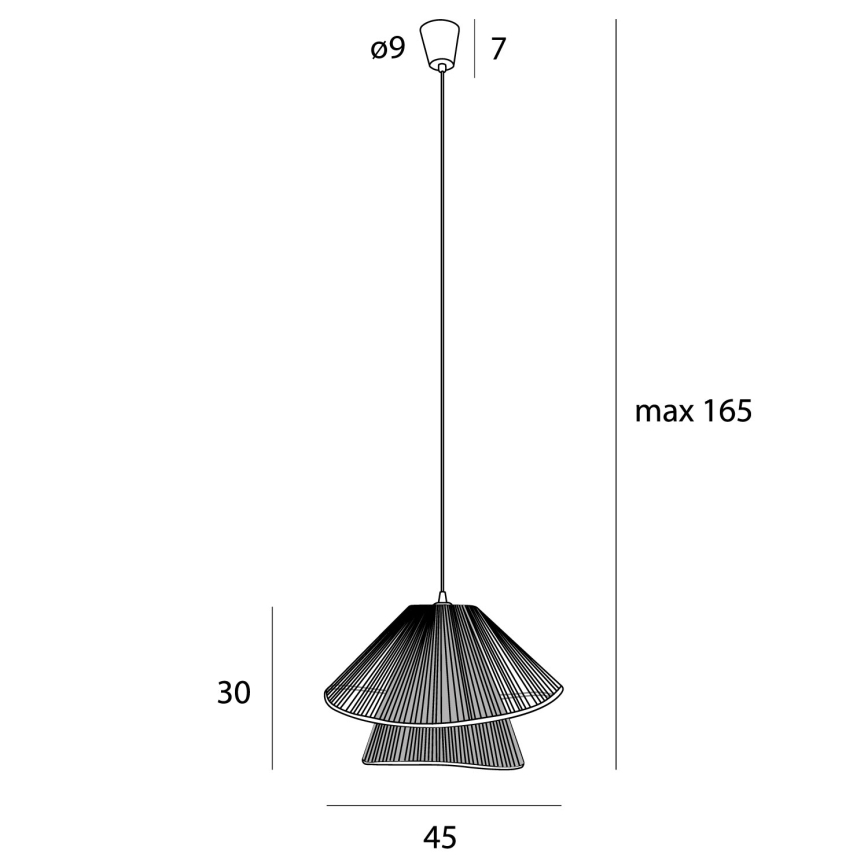 MAXLIGHT P0580 - Lampadario a sospensione con filo AMALFI 1xE27/15W/230V diametro 45 cm nero