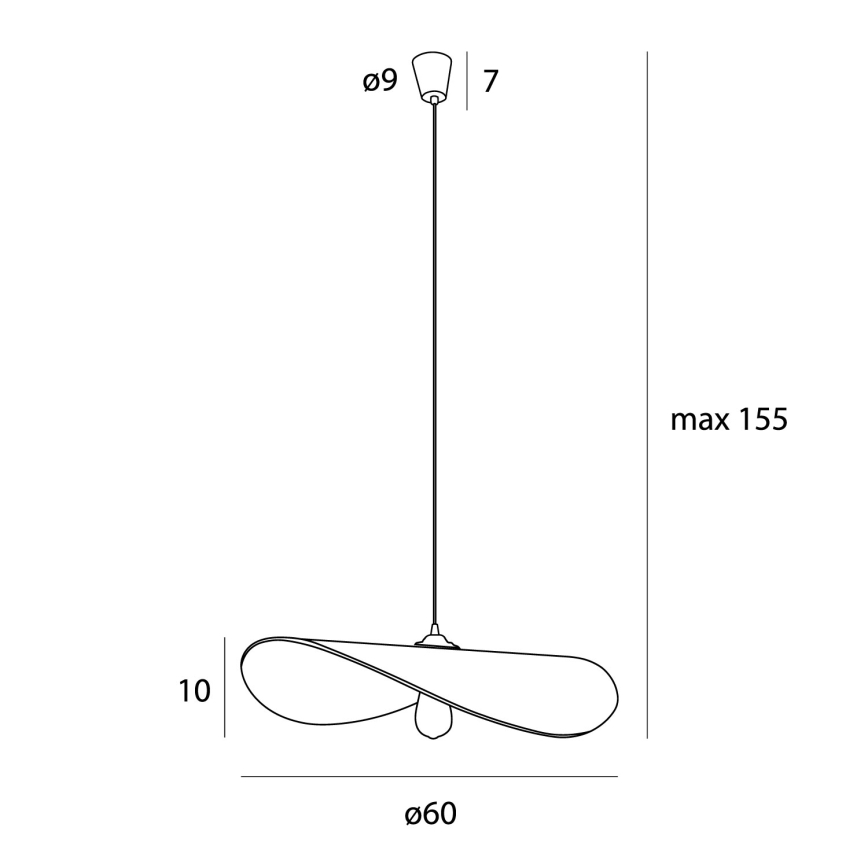 MAXLIGHT P0581 - Lampadario a sospensione con filo NAP 1xE27/15W/230V diametro 60 cm beige