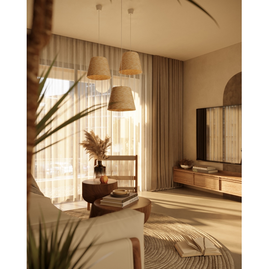MAXLIGHT P0582 - Lampadario a sospensione con filo POT 1xE27/15W/230V diametro 30 cm beige