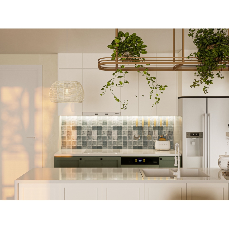 MAXLIGHT P0583 - Lampadario a sospensione con filo PRASLIN 1xE27/15W/230V diametro 39 cm beige