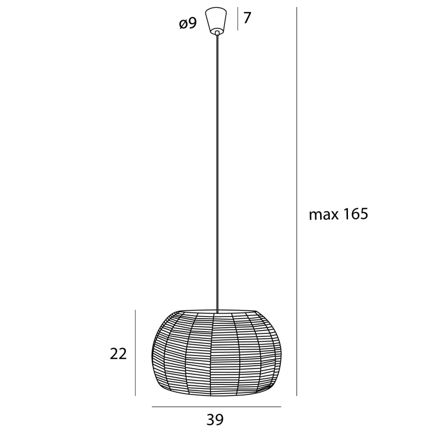 MAXLIGHT P0583 - Lampadario a sospensione con filo PRASLIN 1xE27/15W/230V diametro 39 cm beige