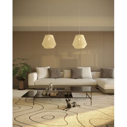 MAXLIGHT P0584 - Lampadario a sospensione con filo PRASLIN 1xE27/15W/230V diametro 44 cm beige