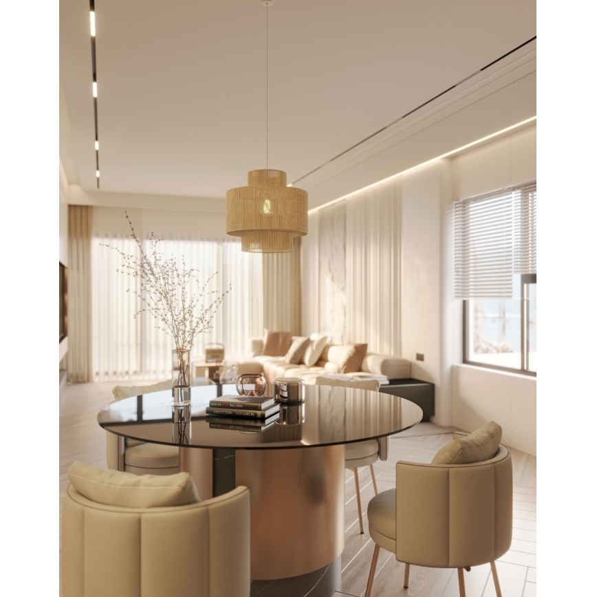 MAXLIGHT P0586 - Lampadario a sospensione con filo LABRIZ 1xE27/15W/230V diametro 35 cm beige