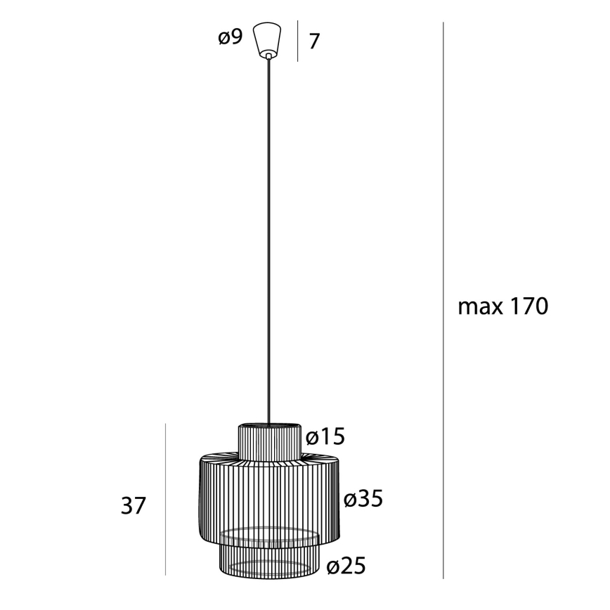 MAXLIGHT P0586 - Lampadario a sospensione con filo LABRIZ 1xE27/15W/230V diametro 35 cm beige