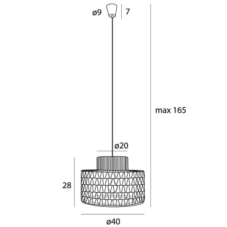 MAXLIGHT P0587 - Lampadario a sospensione con filo RAFFLE 1xE27/15W/230V diametro 40 cm marrone