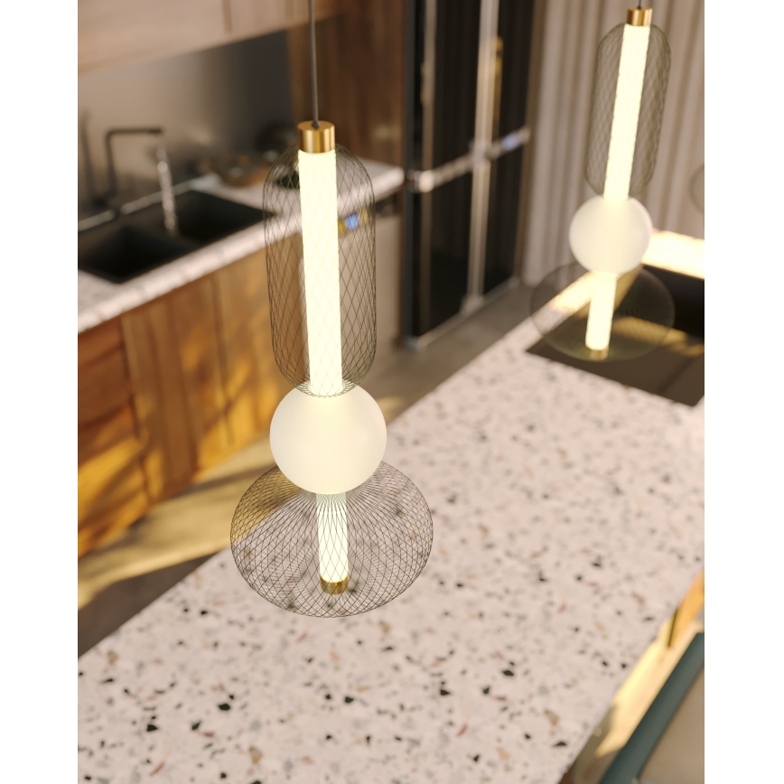 MAXLIGHT P0591 - Lampadario LED a sospensione con filo BORA LED/10W/230V diametro 22 cm bianco/nero