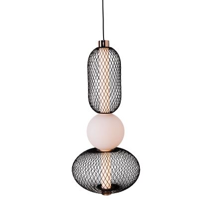 MAXLIGHT P0591 - Lampadario LED a sospensione con filo BORA LED/10W/230V diametro 22 cm bianco/nero