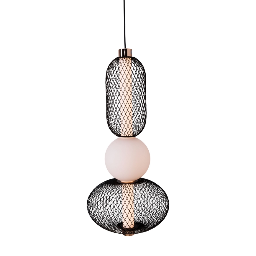 MAXLIGHT P0591 - Lampadario LED a sospensione con filo BORA LED/10W/230V diametro 22 cm bianco/nero