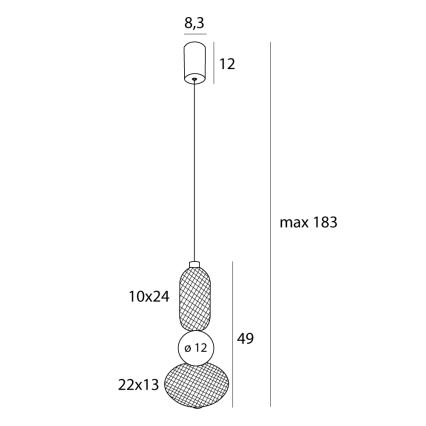 MAXLIGHT P0591 - Lampadario LED a sospensione con filo BORA LED/10W/230V diametro 22 cm bianco/nero