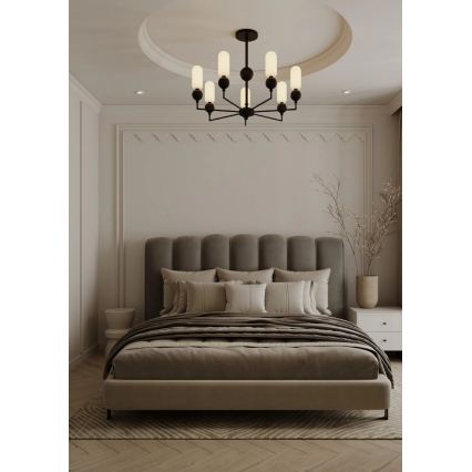 MAXLIGHT P0632 - Lampadario a sospensione su asta NOVA 7xG9/7W/230V Ø 70 cm nero
