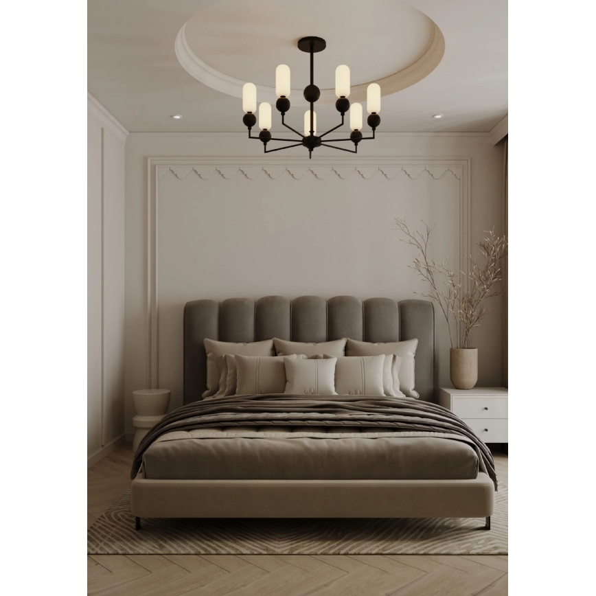 MAXLIGHT P0632 - Lampadario a sospensione su asta NOVA 7xG9/7W/230V Ø 70 cm nero