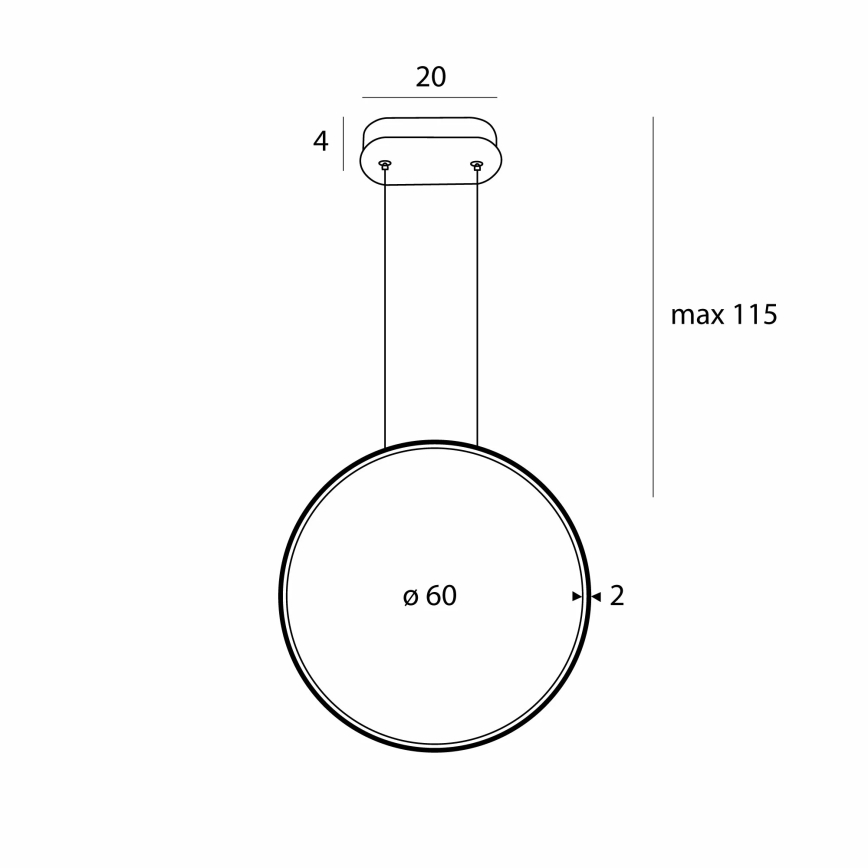 MAXLIGHT P0652 - Lampada a sospensione LED per bagno VISUAL VER LED/22W/230V IP44 nero