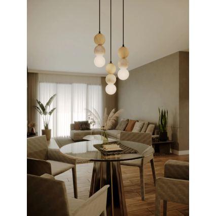 MAXLIGHT P0664 - Lampada a sospensione su cavo ALICE 1xG9/7W/230V Ø 10 cm nero/beige