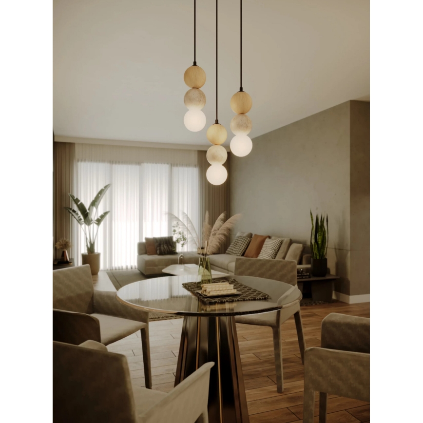 MAXLIGHT P0664 - Lampada a sospensione su cavo ALICE 1xG9/7W/230V Ø 10 cm nero/beige