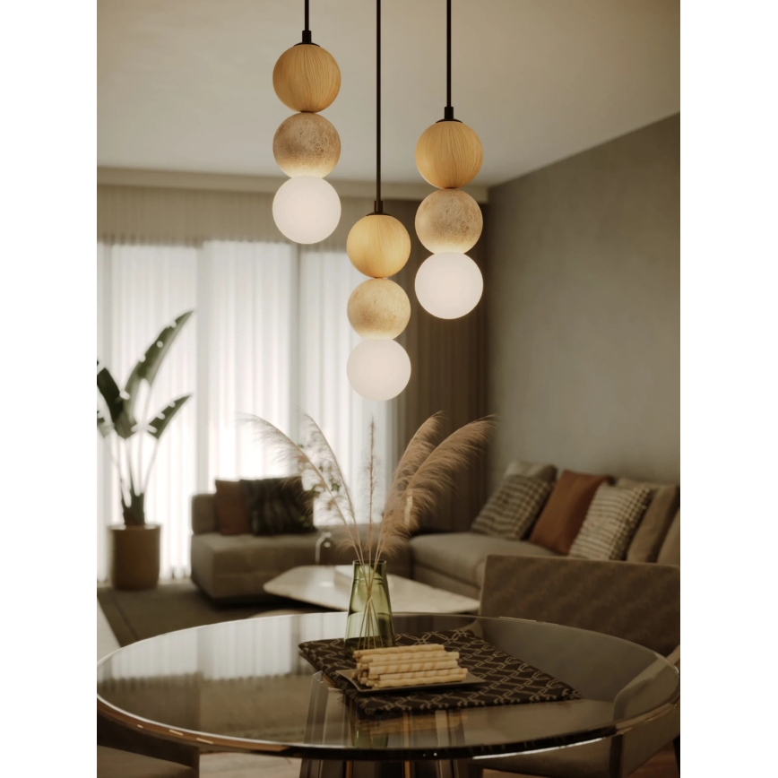 MAXLIGHT P0664 - Lampada a sospensione su cavo ALICE 1xG9/7W/230V Ø 10 cm nero/beige