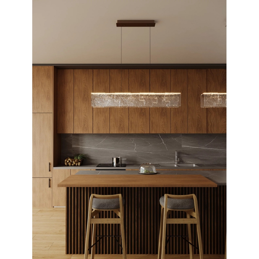 MAXLIGHT P0678 - LED Lampadario a sospensione con cavo EVEREST LED/55W/230V marrone