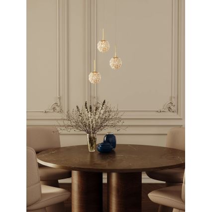 MAXLIGHT P0679 - Lampada a sospensione RITA su cavo 1xG9/5W/230V Ø 12 cm, finitura oro