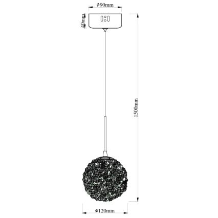 MAXLIGHT P0679 - Lampada a sospensione RITA su cavo 1xG9/5W/230V Ø 12 cm, finitura oro