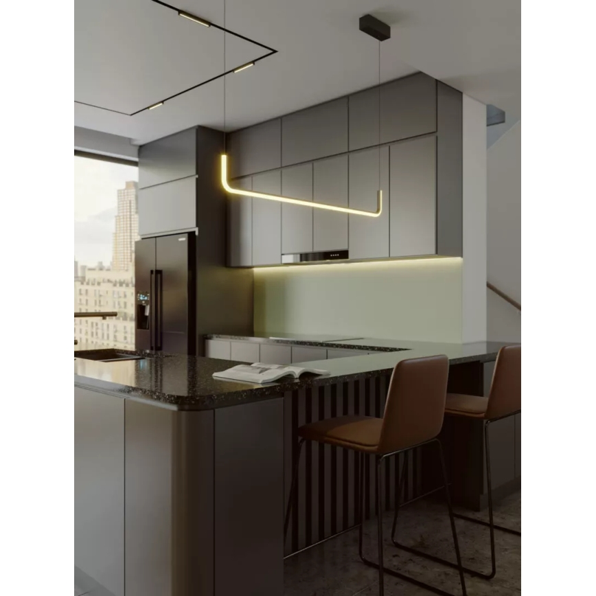 MAXLIGHT PO644 - Lampadario LED su cavo URUS LED/17W/230V nero