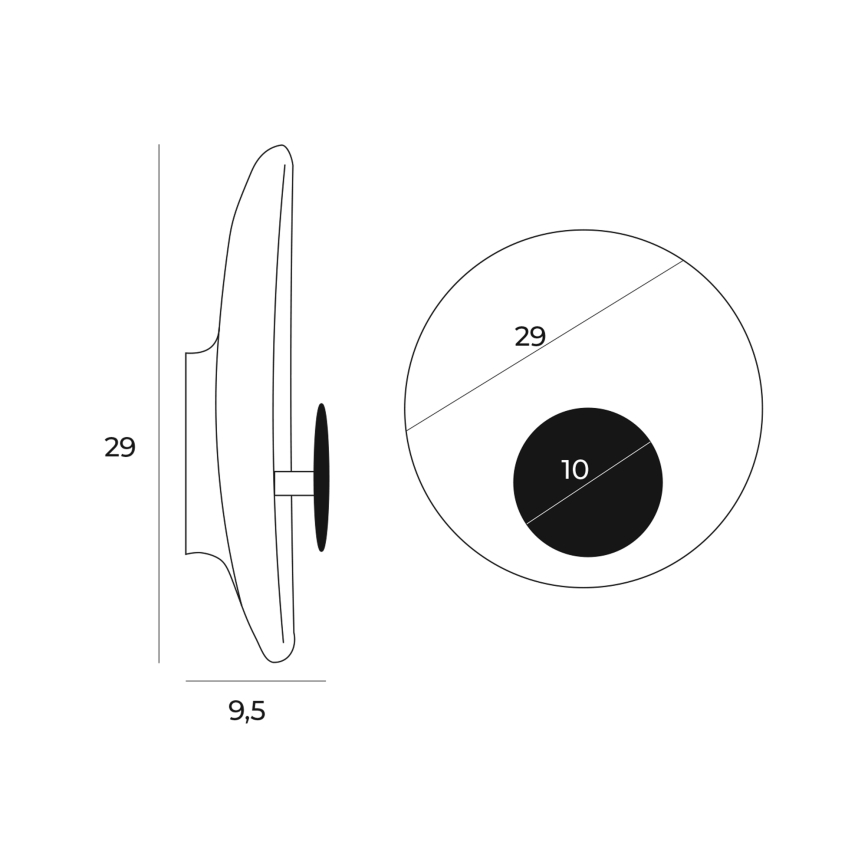 MAXLIGHT W0325 - Applique a LED OYAKA LED/5W/230V diametro 29 cm bianco/nero
