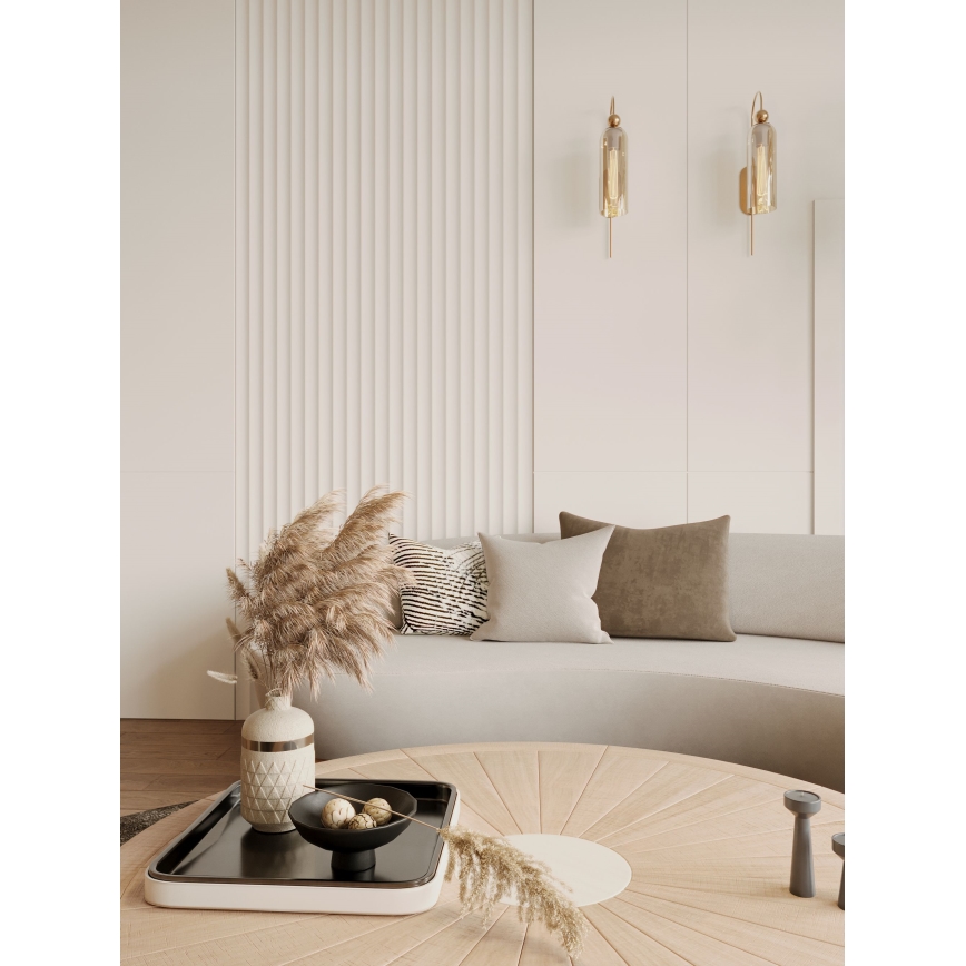 MAXLIGHT W0332 - Applique CAMPANILA 1xE27/40W/230V ottone/beige