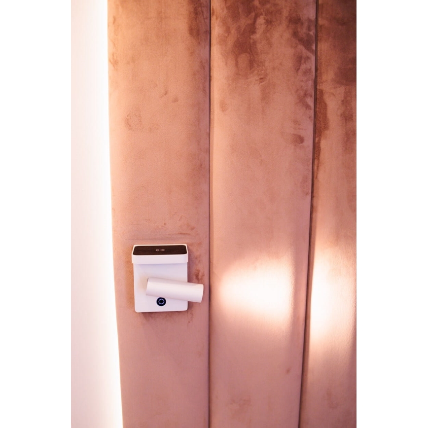 MAXLIGHT W0373 - Luce Spot da parete a LED con ricarica wireless LOFER LED/7W/230V bianco
