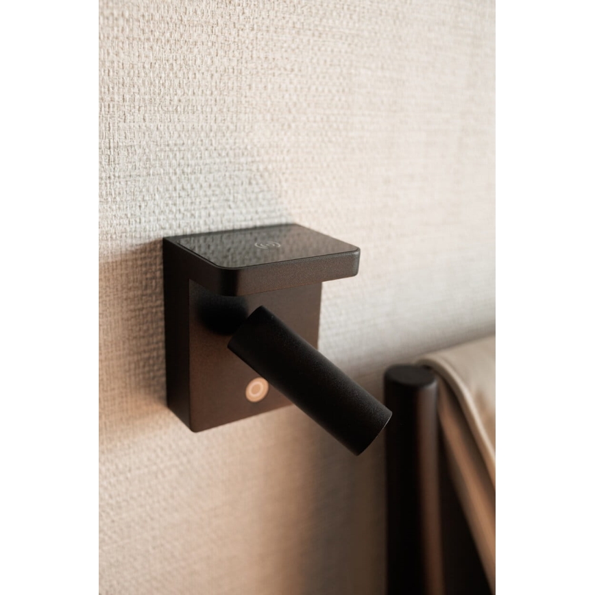 MAXLIGHT W0374 - Luce Spot da parete a LED con ricarica wireless LOFER LED/7W/230V nero