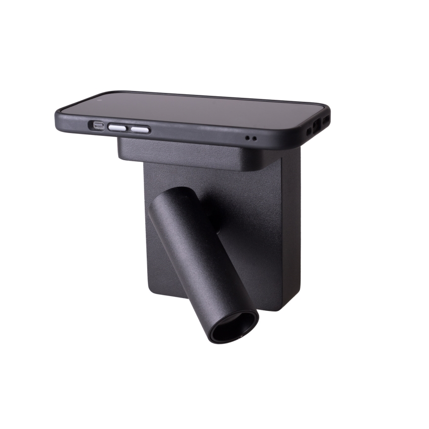 MAXLIGHT W0374 - Luce Spot da parete a LED con ricarica wireless LOFER LED/7W/230V nero