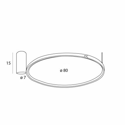 MAXLIGHT W0437 - Lampada da soffitto per bagno a LED VISUAL LED/28W/230V Ø 80 cm IP44 nera