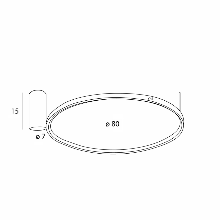 MAXLIGHT W0437 - Lampada da soffitto per bagno a LED VISUAL LED/28W/230V Ø 80 cm IP44 nera