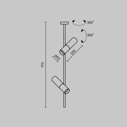 Maytoni C021CL-02B - Lampadario a sospensione con supporto rigido ELTI 2xGU10/50W/230V nero