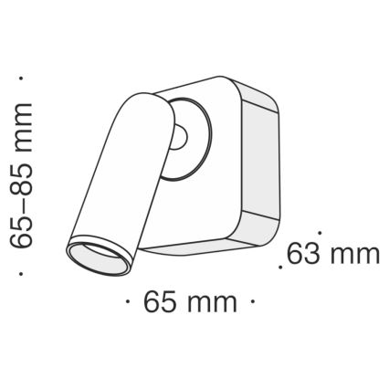 Maytoni C039WL-L3W3K - Luce Spot da parete a LED MIRAX LED/3W/230V nero