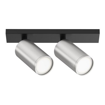 Maytoni C051CL-U-02BS - Faretto FOCUS 2xGU10/10W/230V cromo opaco/nero