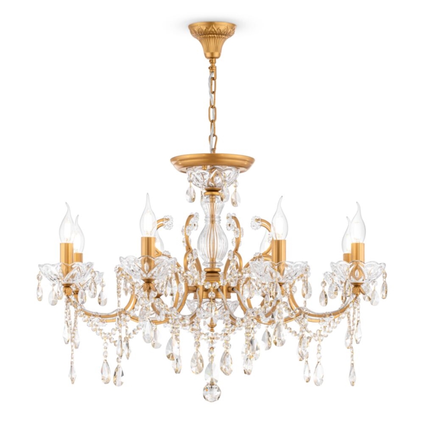 Maytoni DIA004-08-G - Lampadario a sospensione con catena SEVILLA 8xE14/60W/230V