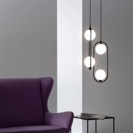 Maytoni MOD013PL-02B - Lampadario a sospensione con filo RING 2xG9/25W/230V nero