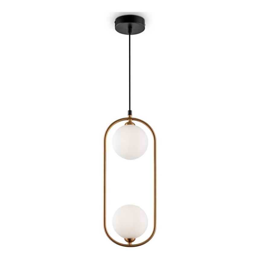 Maytoni MOD013PL-02BS - Lampadario a sospensione con filo RING 2xG9/25W/230V oro